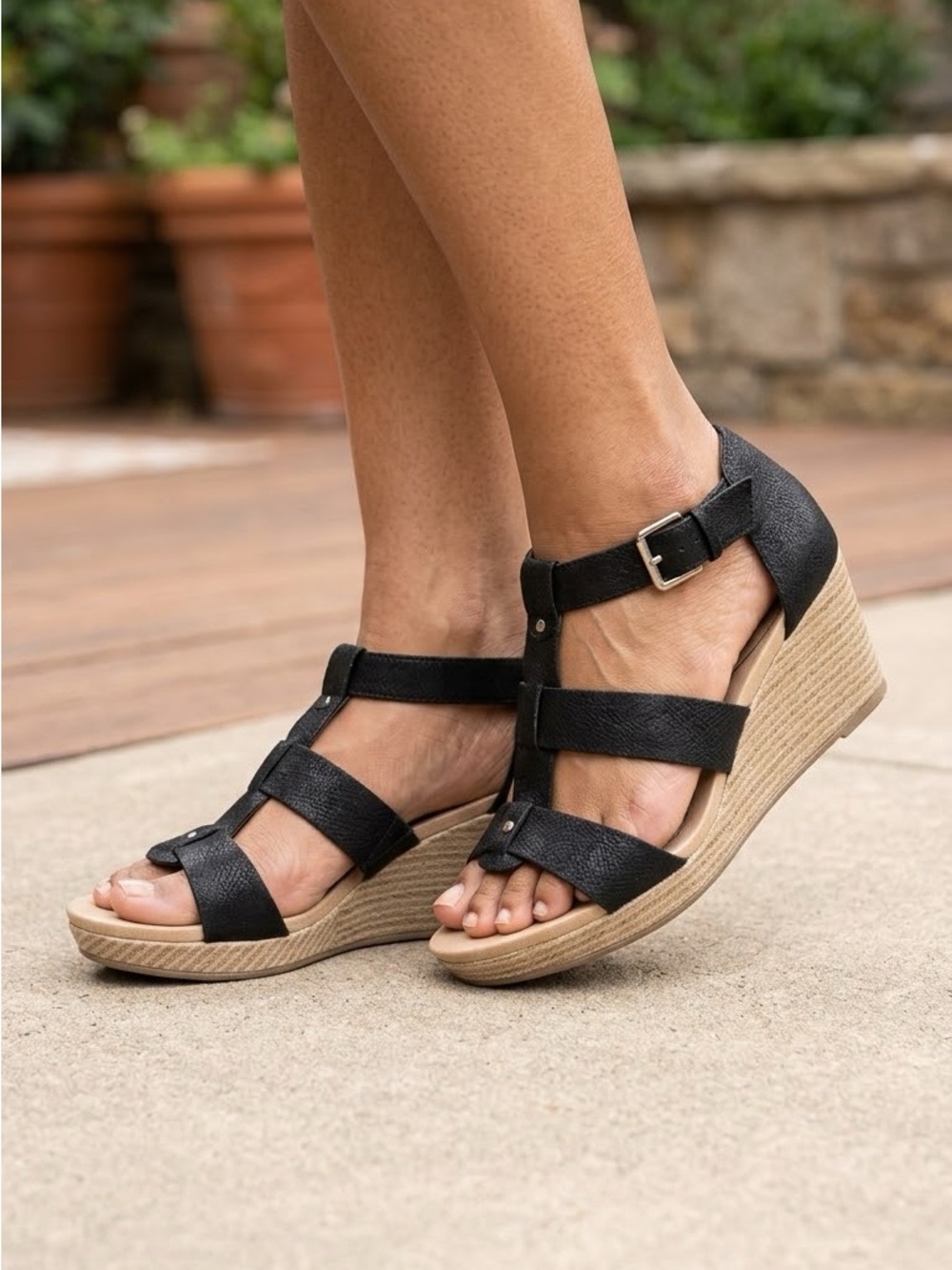 Dr. Scholl’s Barton Wedge Sandals Women’s Size 8 Gladiator Multi-Strap NWOT
